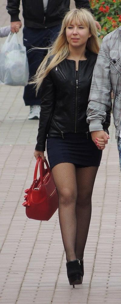 20P Street Pantyhose - Russian Micro Fishnets Blonde Slag