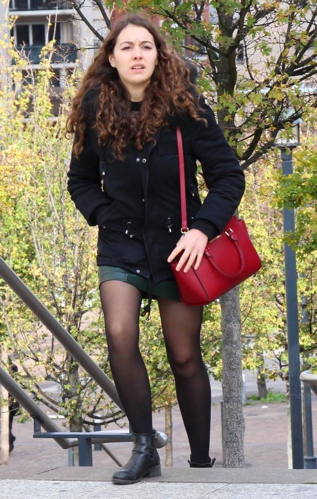 25P Street Pantyhose - French Sluts in PH and Leather Skirts