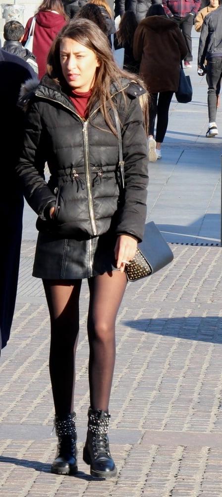 25P Street Pantyhose - French Sluts in PH and Leather Skirts