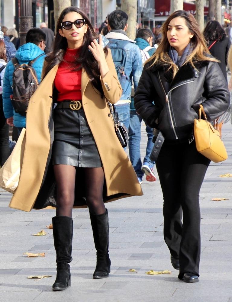 25P Street Pantyhose - French Sluts in PH and Leather Skirts