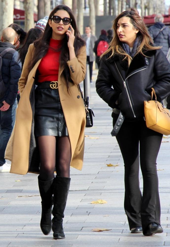 25P Street Pantyhose - French Sluts in PH and Leather Skirts