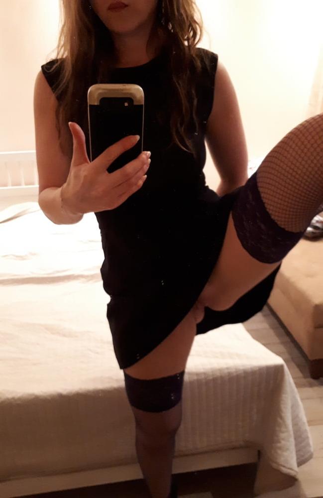 22P Black Dress and Stockings