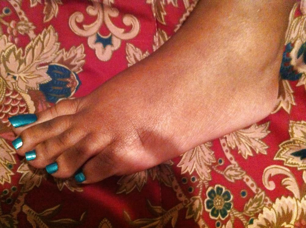 25P Teal Blue Toes Footjob