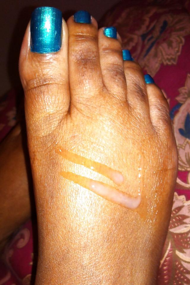 25P Teal Blue Toes Footjob