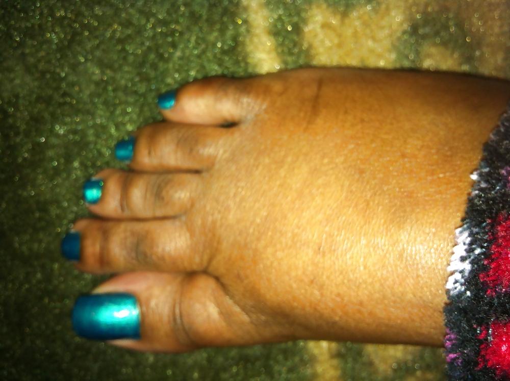 25P Teal Blue Toes Footjob