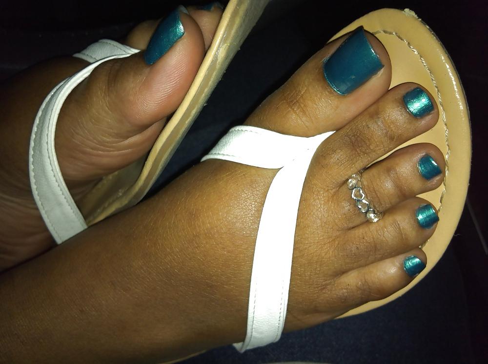 25P Teal Blue Toes Footjob