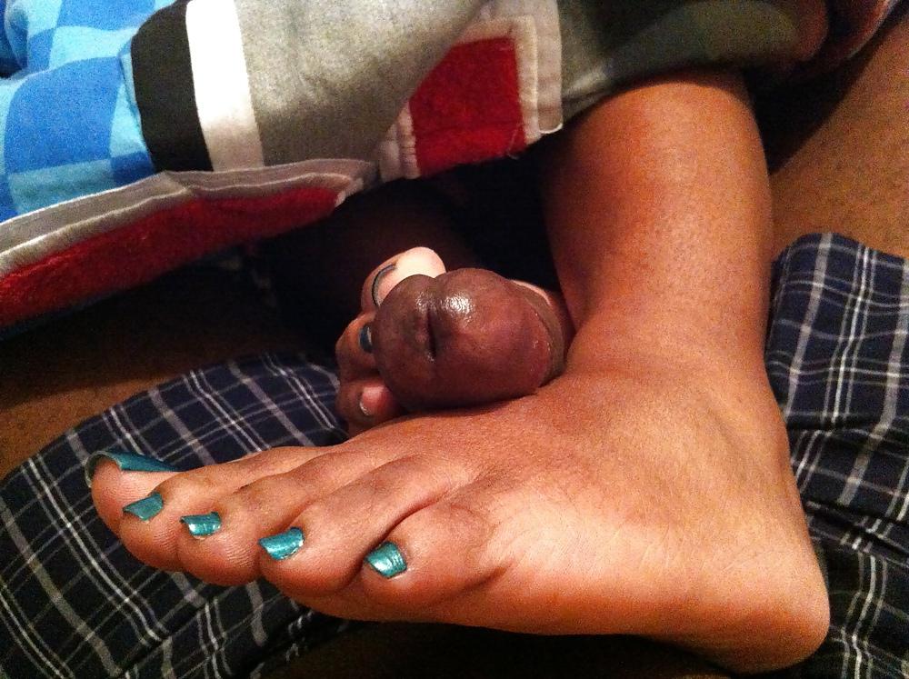25P Teal Blue Toes Footjob