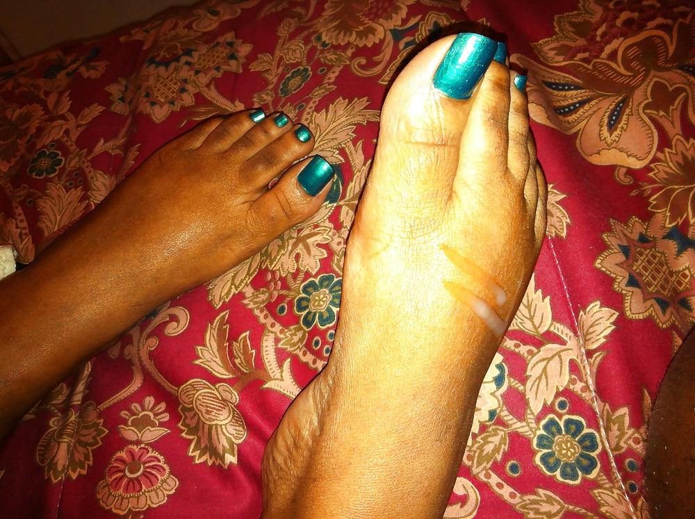 25P Teal Blue Toes Footjob