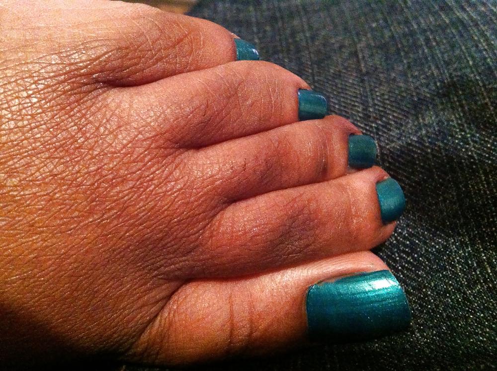 25P Teal Blue Toes Footjob