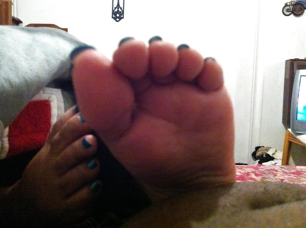 25P Teal Blue Toes Footjob
