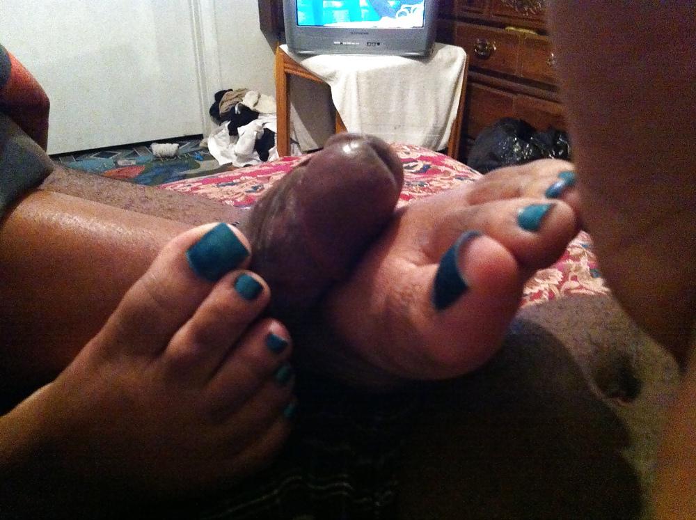 25P Teal Blue Toes Footjob