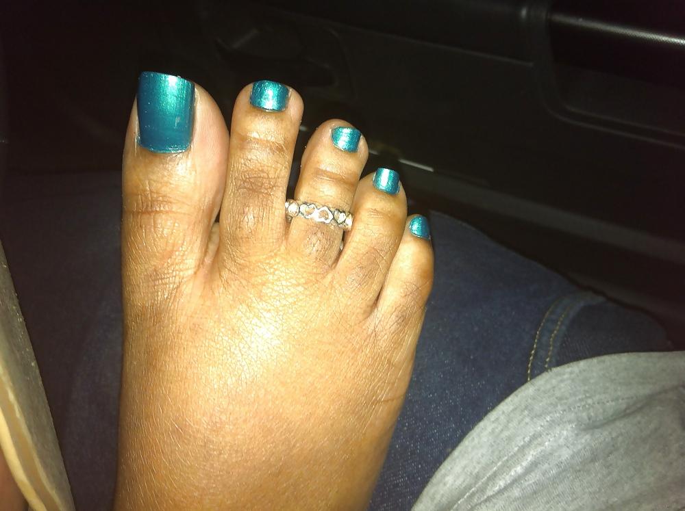 25P Teal Blue Toes Footjob
