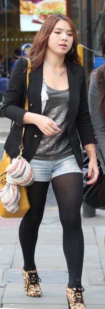 25P Street Pantyhose - Real Life Asian Cunts-Next-Door
