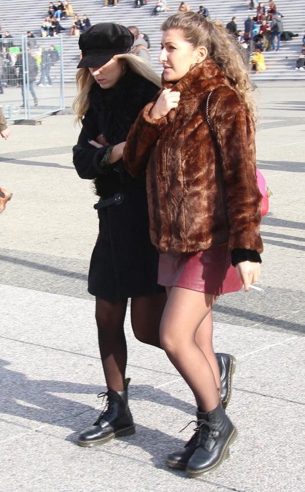 25P Street Pantyhose - French Sluts in PH and Leather Skirts