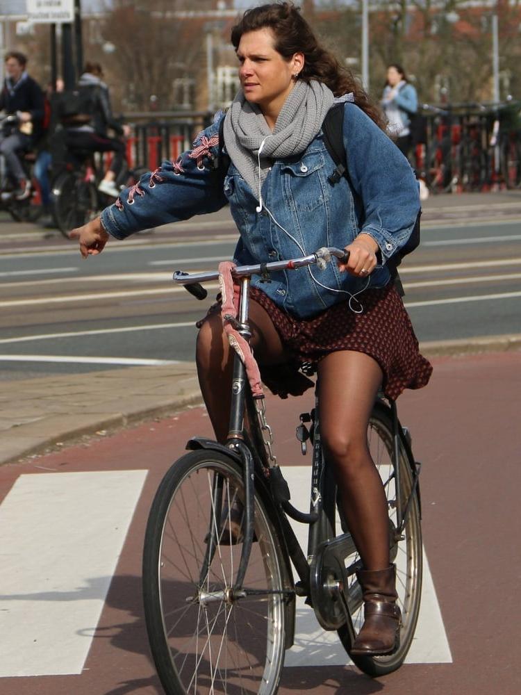 25P Street Pantyhose - Pantyhosed Cunts on Bikes Part 1