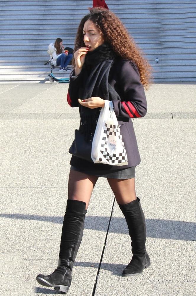 25P Street Pantyhose - French Sluts in PH and Leather Skirts