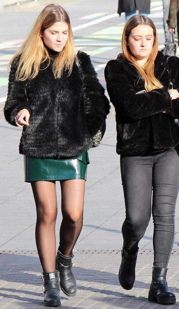 25P Street Pantyhose - French Sluts in PH and Leather Skirts