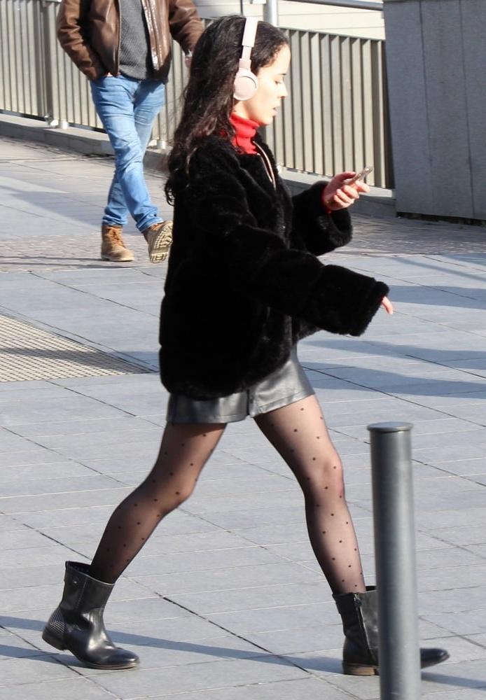 25P Street Pantyhose - French Sluts in PH and Leather Skirts