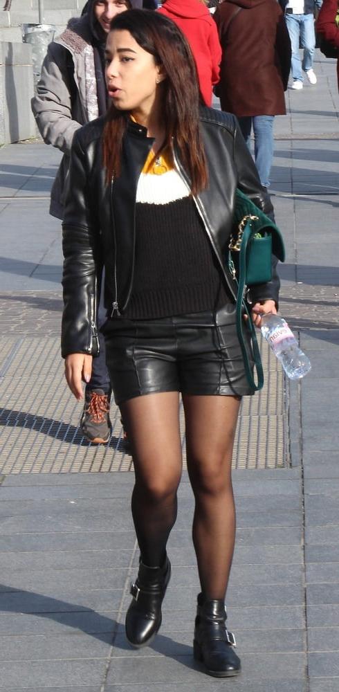 25P Street Pantyhose - French Sluts in PH and Leather Skirts