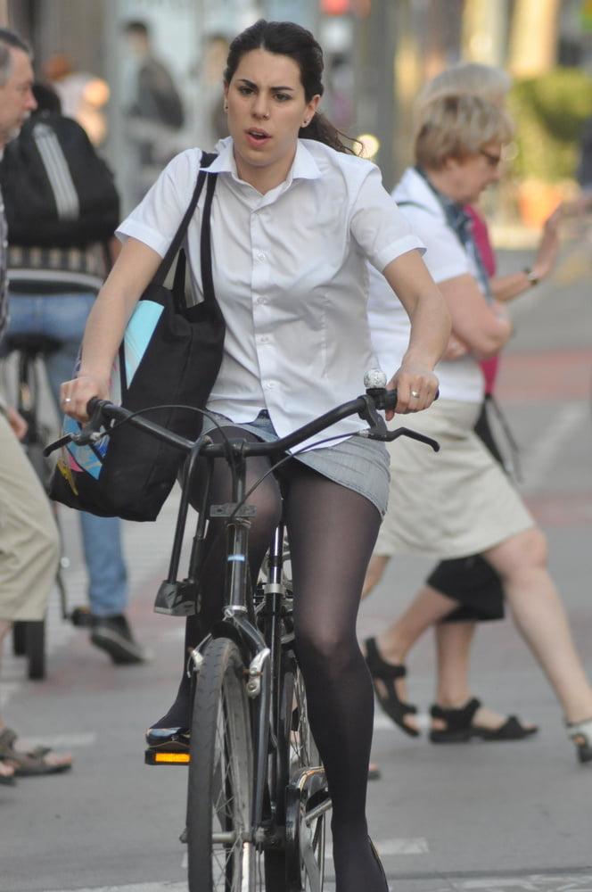25P Street Pantyhose - Pantyhosed Cunts on Bikes Part 2