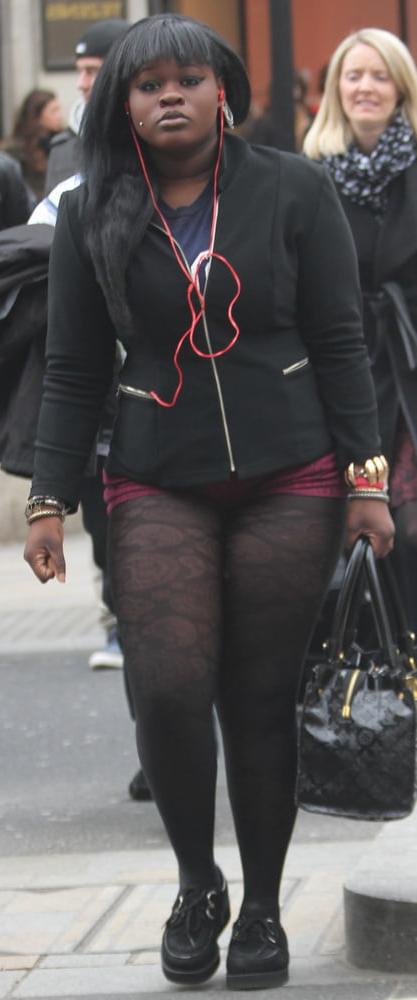 25P Street Pantyhose - Brit Pigs in Pantyhose 3 of 3