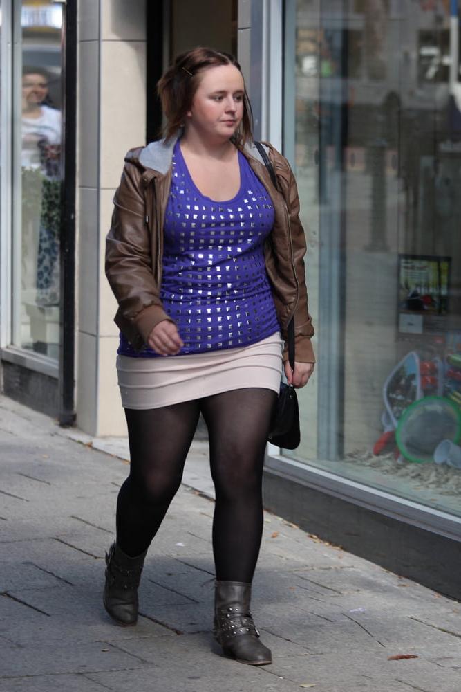 25P Street Pantyhose - Brit Pigs in Pantyhose 1 of 3