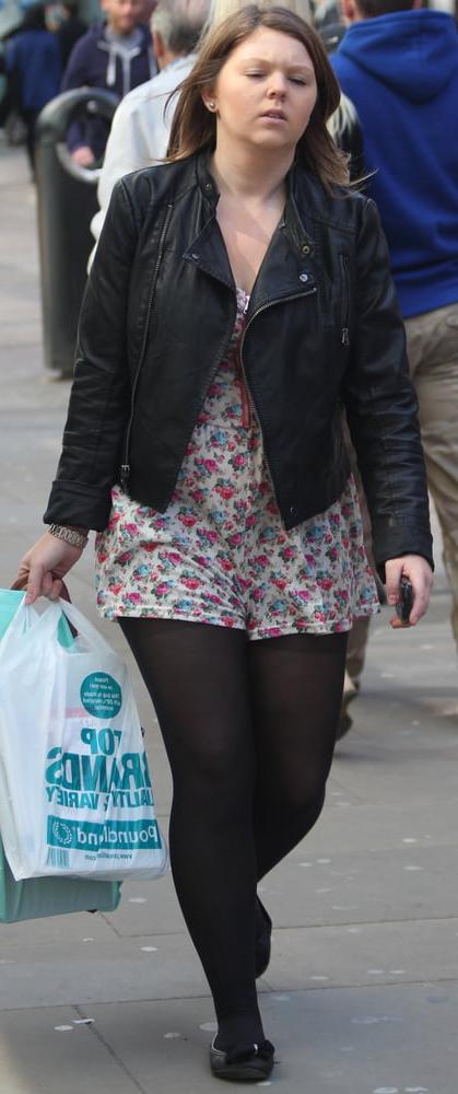 25P Street Pantyhose - Brit Pigs in Pantyhose 1 of 3