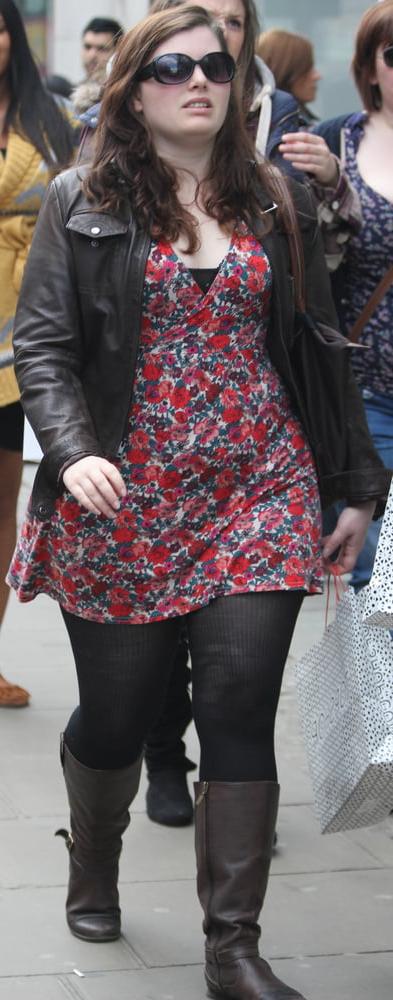 25P Street Pantyhose - Brit Pigs in Pantyhose 1 of 3