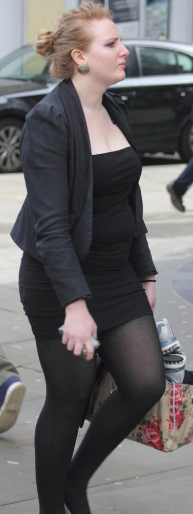 25P Street Pantyhose - Brit Pigs in Pantyhose 1 of 3