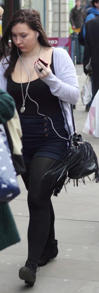 25P Street Pantyhose - Brit Pigs in Pantyhose 1 of 3