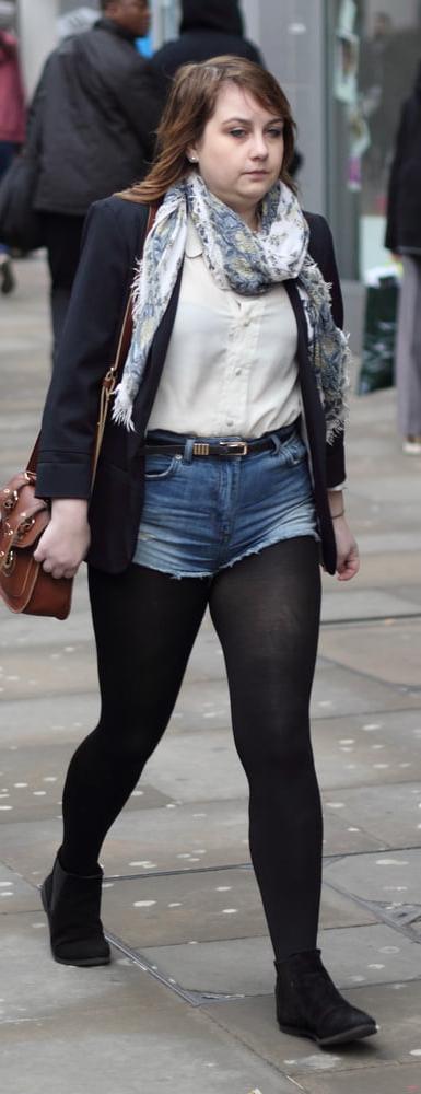 25P Street Pantyhose - Brit Pigs in Pantyhose 1 of 3