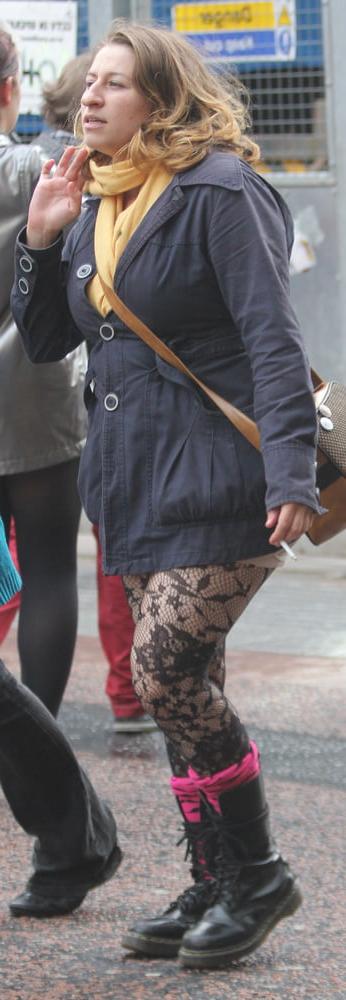 25P Street Pantyhose - Brit Pigs in Pantyhose 2 of 3