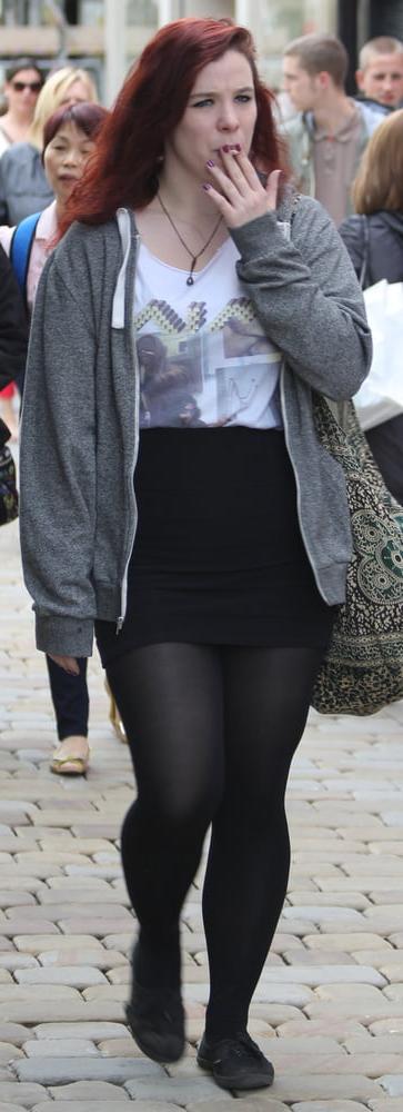25P Street Pantyhose - Brit Pigs in Pantyhose 2 of 3