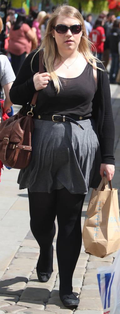 25P Street Pantyhose - Brit Pigs in Pantyhose 2 of 3
