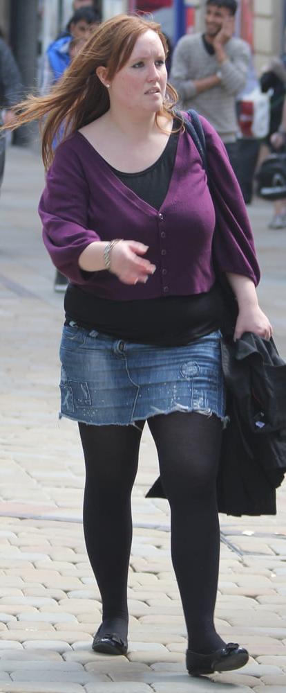 25P Street Pantyhose - Brit Pigs in Pantyhose 2 of 3