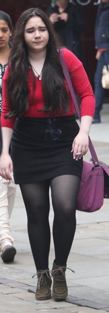 25P Street Pantyhose - Brit Pigs in Pantyhose 2 of 3