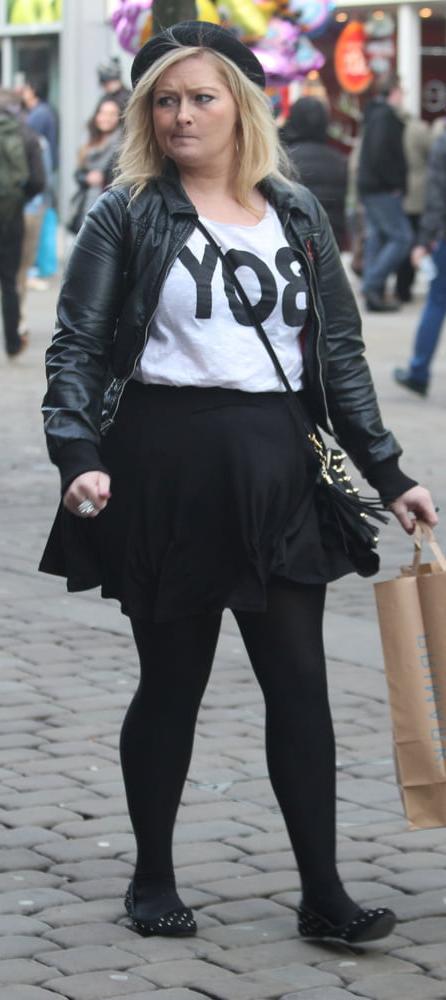 25P Street Pantyhose - Brit Pigs in Pantyhose 2 of 3
