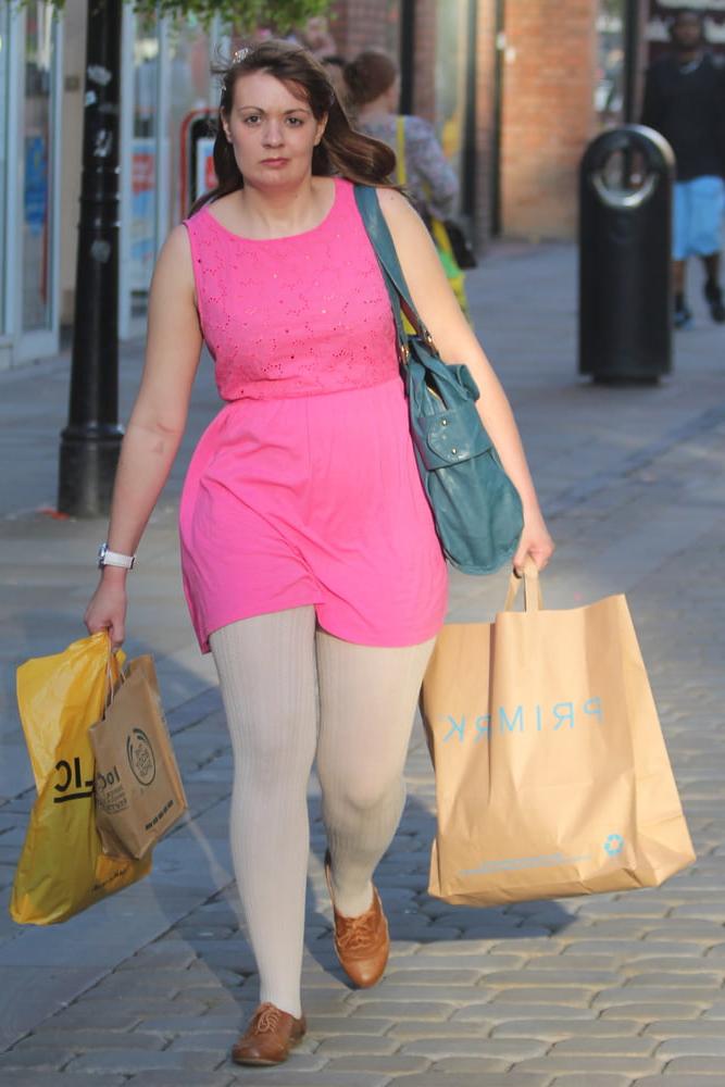 25P Street Pantyhose - Brit Pigs in Pantyhose 2 of 3