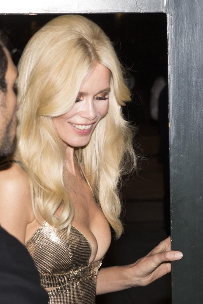 16P Claudia Schiffer - Sexy MILF In Silver Dress