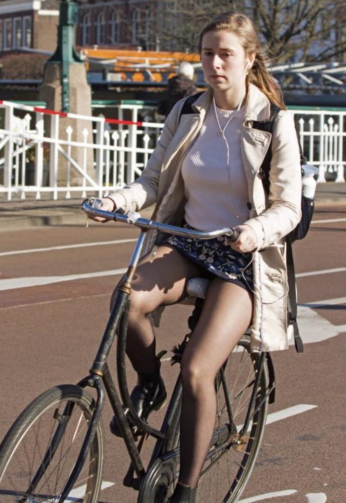 25P Street Pantyhose - Pantyhosed Cunts on Bikes Part 3