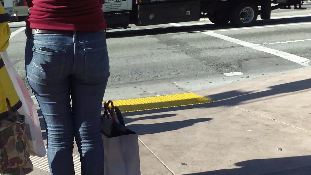 24P Nice teen butt & ass in blue jeans today