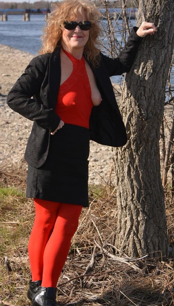 19P Red Sheer Garter Dress #7