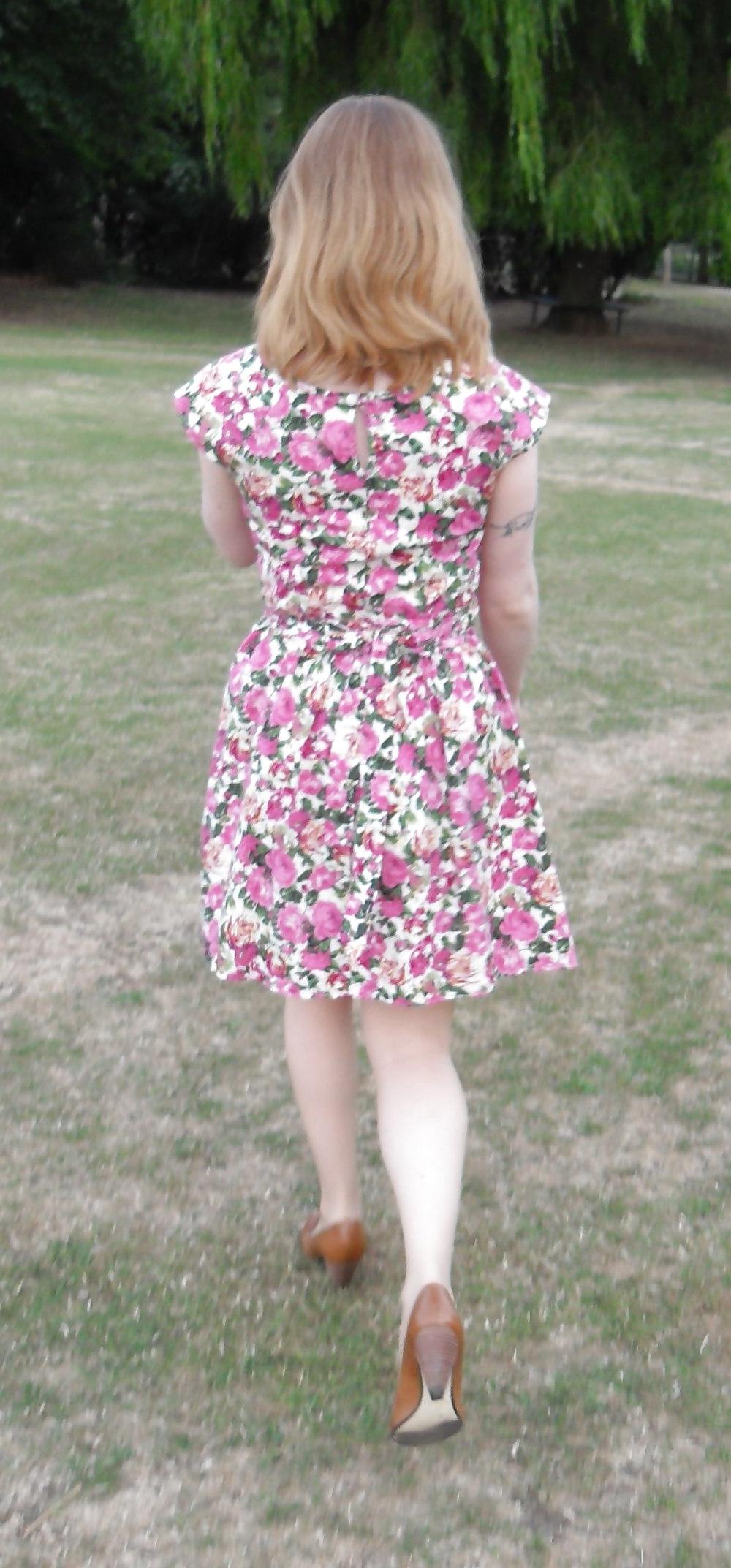 8P Fliss  having a walk about in her summsr dress!!