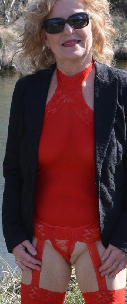20P Red Sheer Garter Dress #5