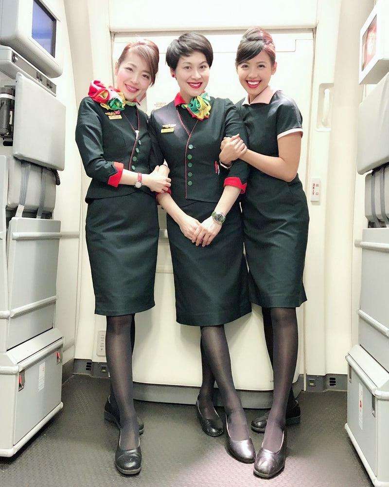 25P Asian Flight Attendants in Pantyhose Part 1