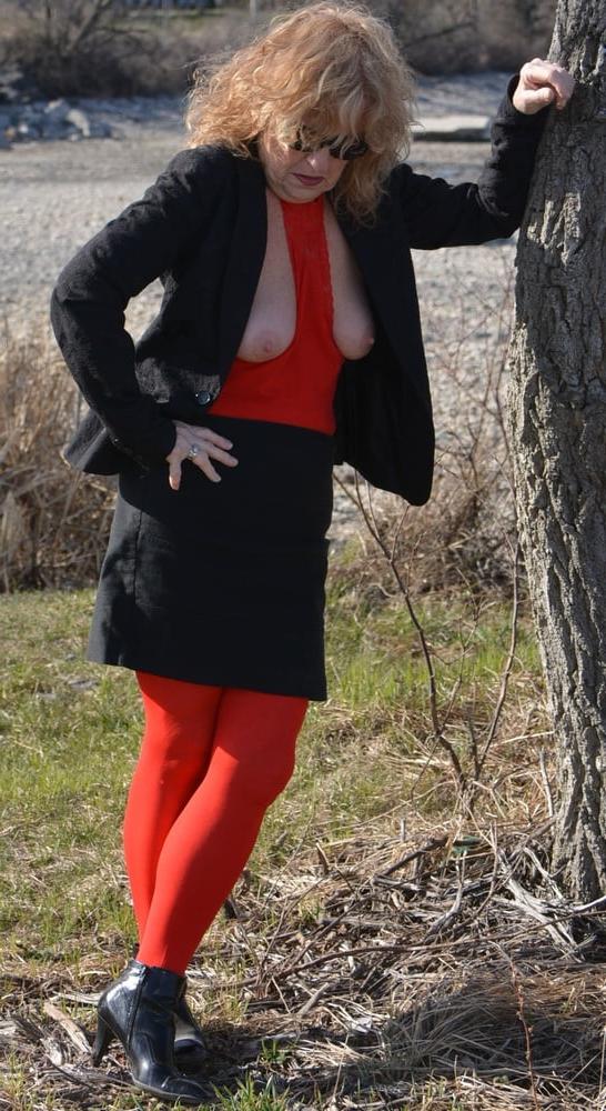 20P Red Sheer Garter Dress #4
