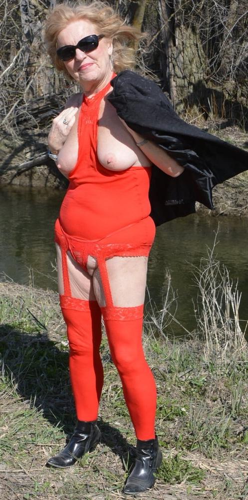 25P Red Sheer Garter Dress #