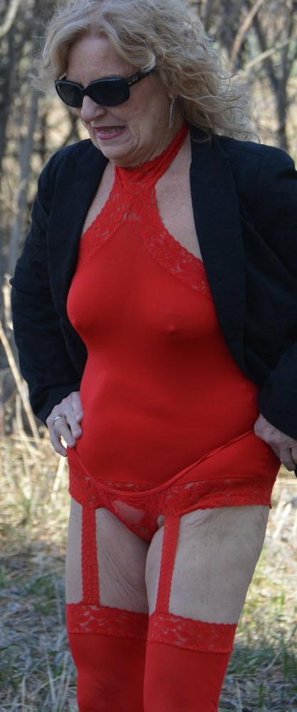 25P Red Sheer Garter Dress #