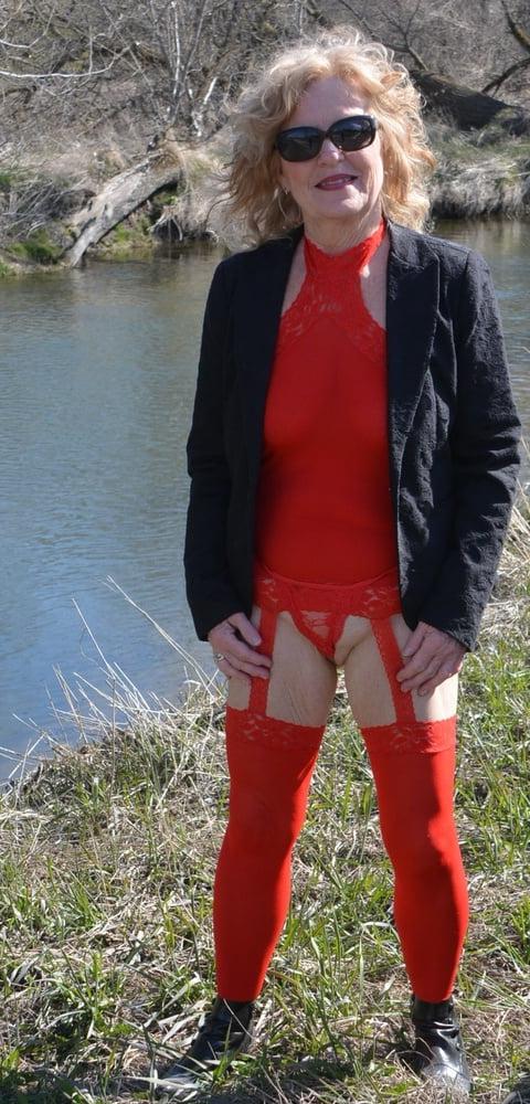 25P Red Sheer Garter Dress #