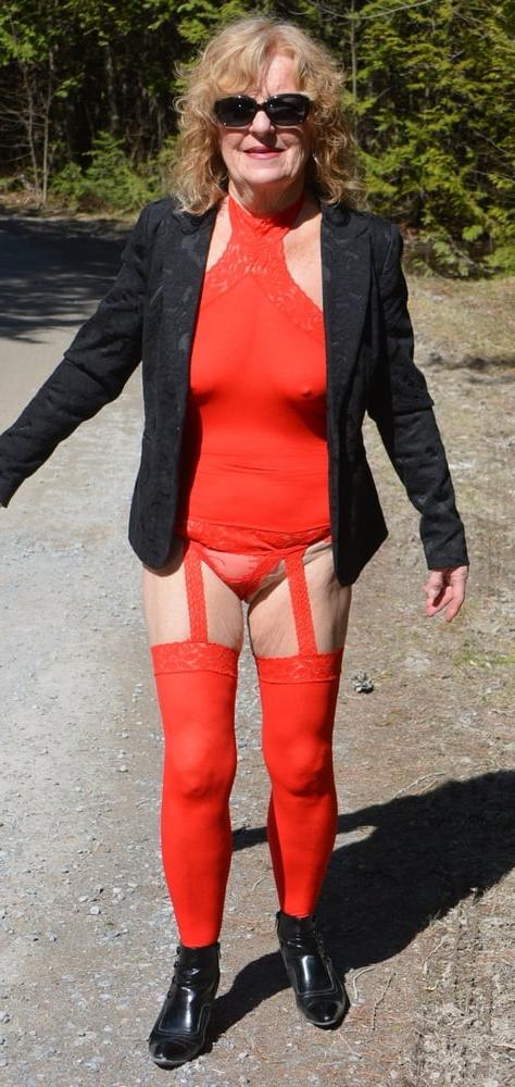 25P Red Sheer Garter Dress #2